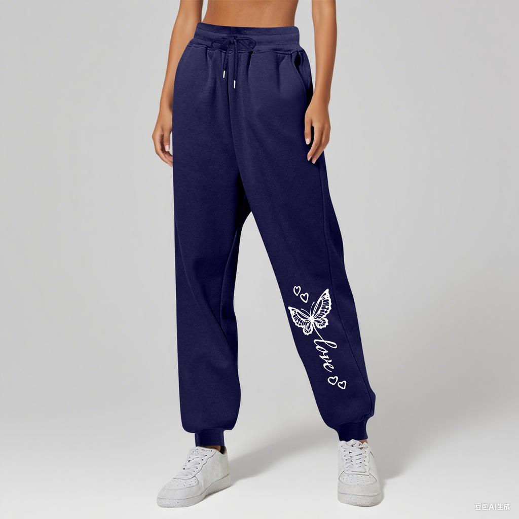 Ladies' Printed Unisex Casual Pocket Drawstring  Pants
