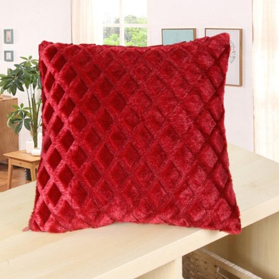 

Plush Embossed Diamond Pattern Sofa Back Cushion Square Solid Color Pillow 43X43cm pillow cover