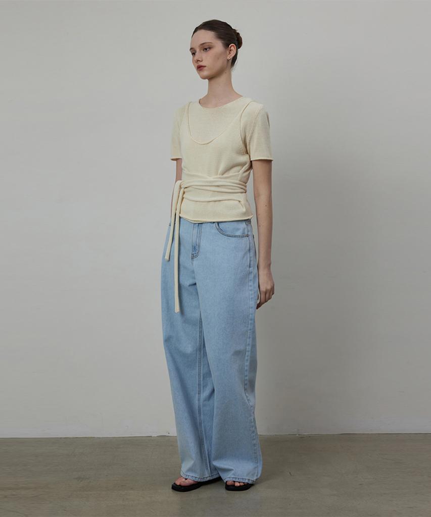Kwinseulaebis Breeze Cotton Knit Wrap Bustier Set Up