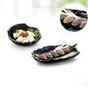 Western Steak Salad Dessert Plate Personality Creative Resistance To Fall Snack Food Grade Plastic Black Frosted Tableware