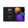 (For Xiaomi Pad 7 / Pad 7 Pro, Black) Lily Embossed Leather Tablet Case
