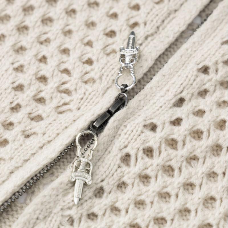 Unisex Retro Dark Knit Hooded Cardigan With Cutout Detail Lightweight Fall Sweater Youth