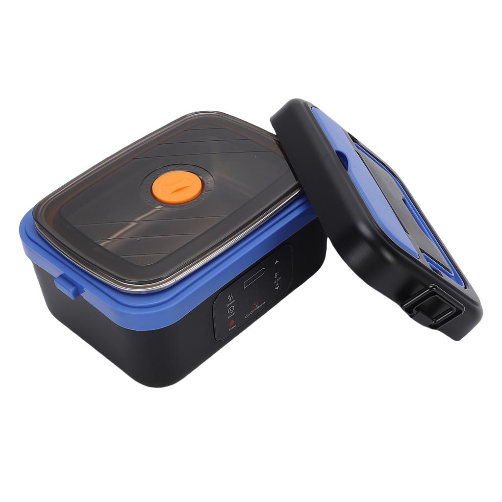 Electric Lunch Box Black Blue Cordless Rechargeable 1L Large Capacity Portable Self Heating Food Warmer for School