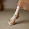 Bottom Muffin Fish Mouth Sandals Women's 2025 New Summer Thick Heel Middle Heel Soft Sole Velcro Roman Shoes