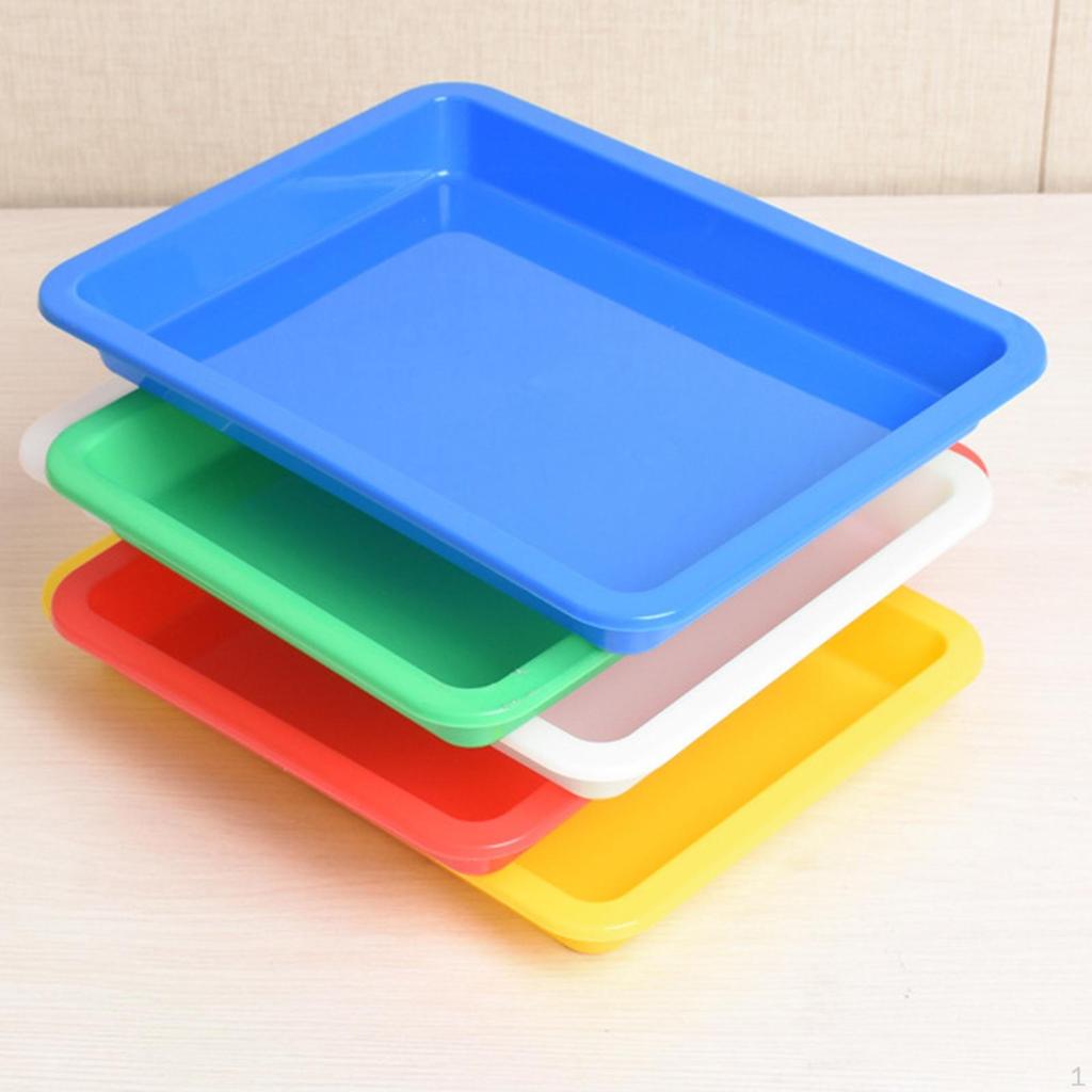 5 Stück Serviertabletts Party Buffetplatten Schreibtisch Organizer Teller Flach für Esstisch