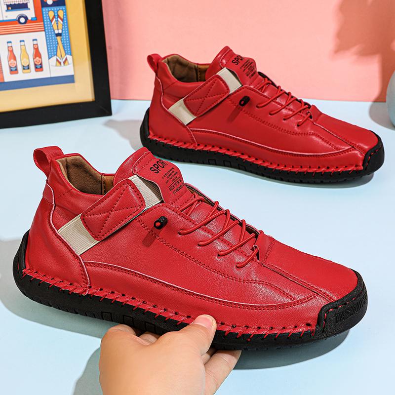 New Women Casual Shoes Handmade Leather Women's Shoes Fashion Comfortable Flats Shoes Slip On Sneakers Loafers Plus Size 36-44