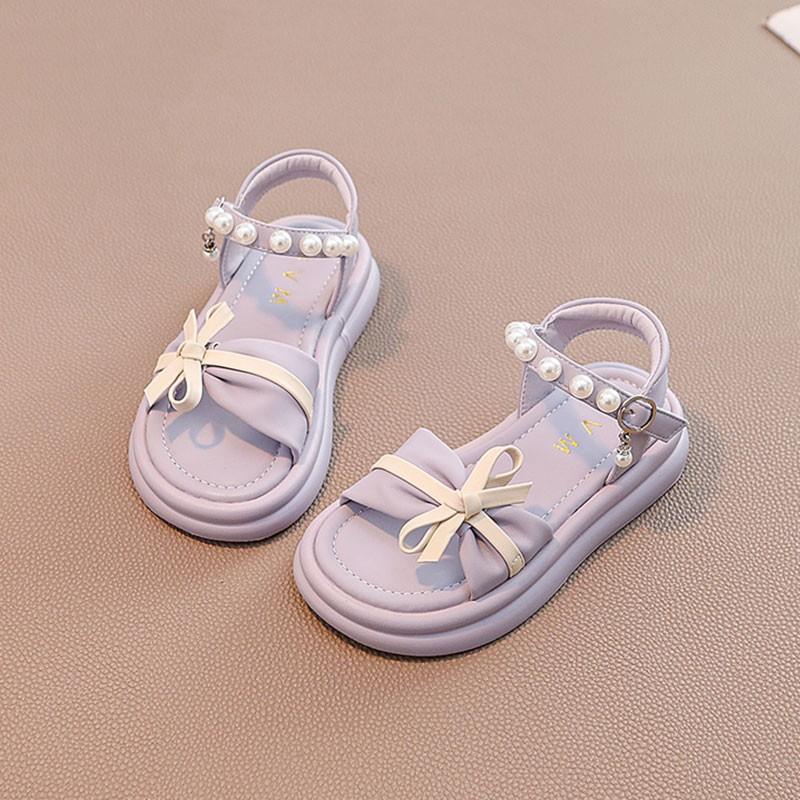 Girls shoes children baby princess sandals 2025 new summer girls older children foreign soft-soled open-toed shoes