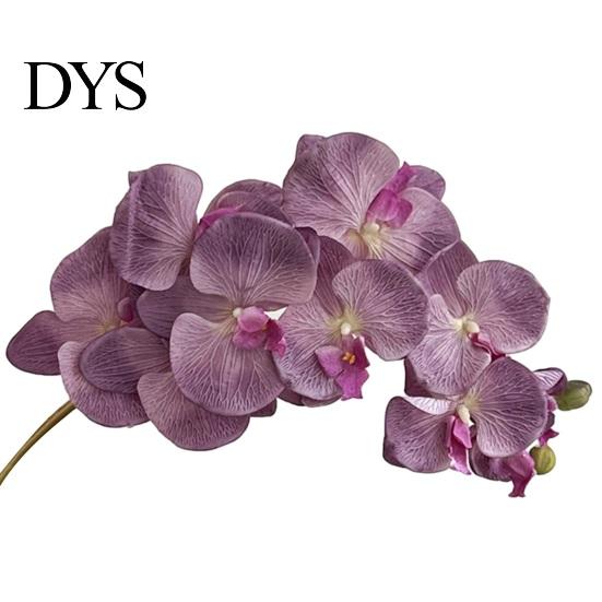 Natürlich aussehende Seidenorchideen-Stiele Künstliche Phalaenopsis-Blüten 10-Kopf-Stiel 3D-Druck Realistische Orchideen Wohnzimmer-Blumenarrangement für
