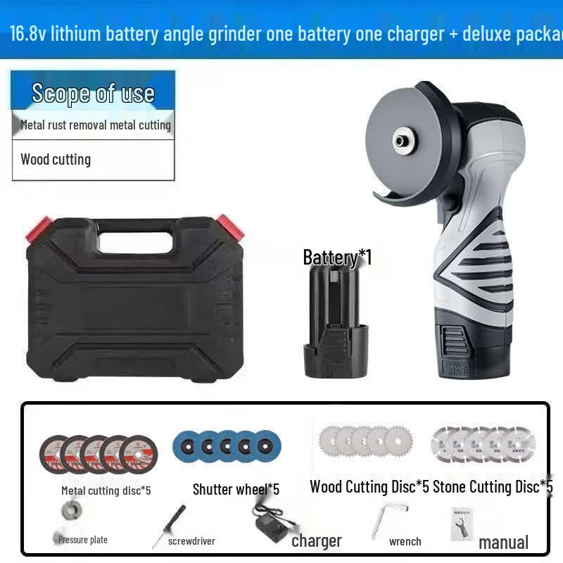 ZHANDUO Cordless Lithium Angle Grinder CN Plug (adapter Included)