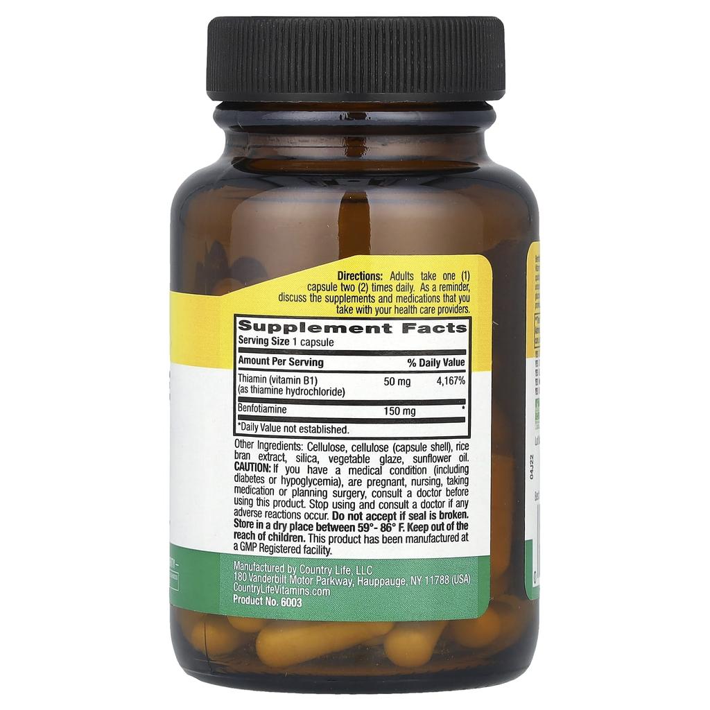 Benfotiamin mit Thiamin, 150 mg, 60 vegetarische Kapseln