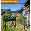 Outdoor Raised Planter Bed Box with Legs for Gardening Elevated DIY Garden Cart on Wheels for Vegetables Flower Tomato Herb Pla
