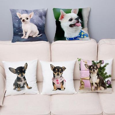 Cute Mini Chihuahua Dog Printed Cushion Cover Pillow Case Hugging   Sofa Home Decor   FD93794147