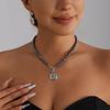 European and American Style Hollow Flower Beaded Women's Necklace Set - Light Luxury Fashion