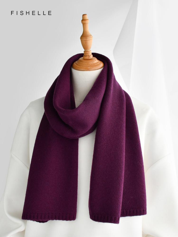 Purple orange wool small scarf women warm autumn winter knitted wool scarves kids adults holiday gifts