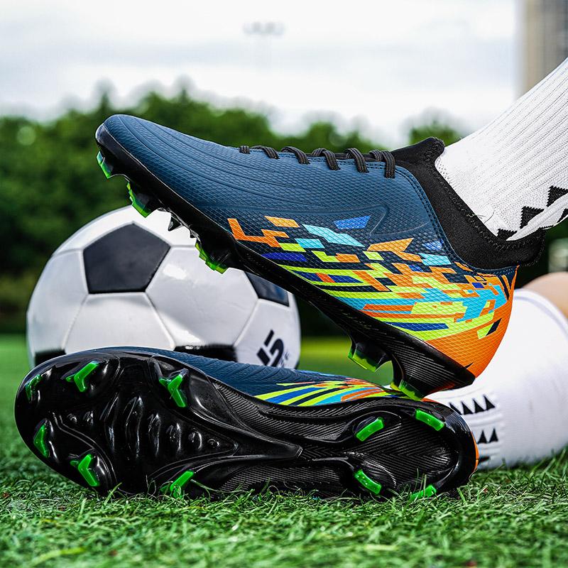 New Men Kids Soccer Shoes Cleats Football Boots Sports Long Studs Shoes for Training Competition