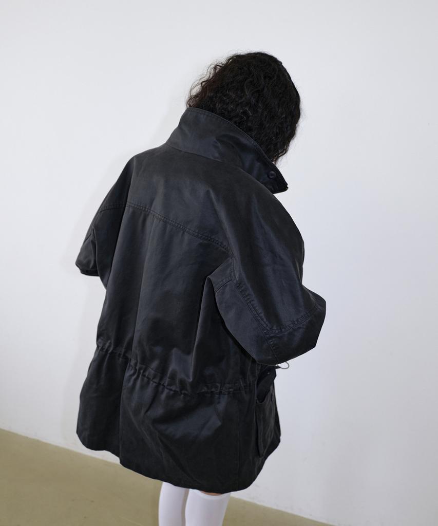 UUNE SCENE Vintage Washed Half Jacket_Black