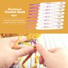 8PCS Aluminum Crochet Hook Set Knitting Needles With Soft Floral Print Plastic Handle (Large)