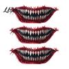 Easy Apply Horror Mouth Art 3Pcs Realistic Scary Tattoos for Halloween Zombie Vampire Clown Party, Waterproof Novice Friendly Face Stickers