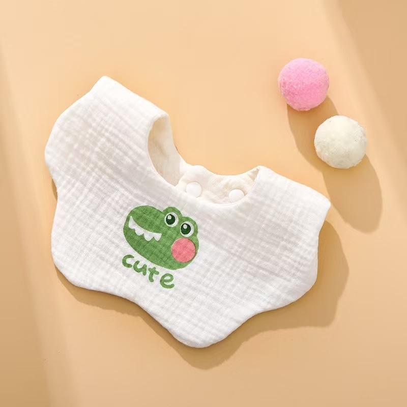 Soft Six-Layer Pure Cotton Crepe Baby Bib for Infants and Toddlers 23x24 cm