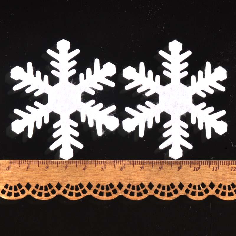 Mini Non-Woven Snowflake Christmas Decor with Silk Flower - No Back Adhesive