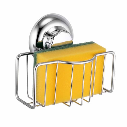 MaxHold Stainless Steel Sponge Holder, Sponge Rack, Scrubbing Pad Holder, Sponge Station, Sponge Storage, Sink Storage with Suction Cups, Rust-Resista