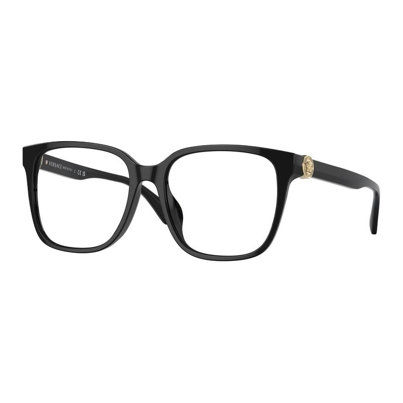 Versace Temple logo square optical frame unisex couple style black 28360799 VE3332DGB1-Black 55
