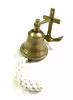 Antique Brass Finish Anchor Ship Bell With Rope Lanyard Nautical Wall Decor