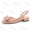 Women's Chunky Heels 2025 Summer Fashion Bow-knot Non Slip Sandals Lightweight Luxury Breathable Comfortable Buckle Strap Pumps