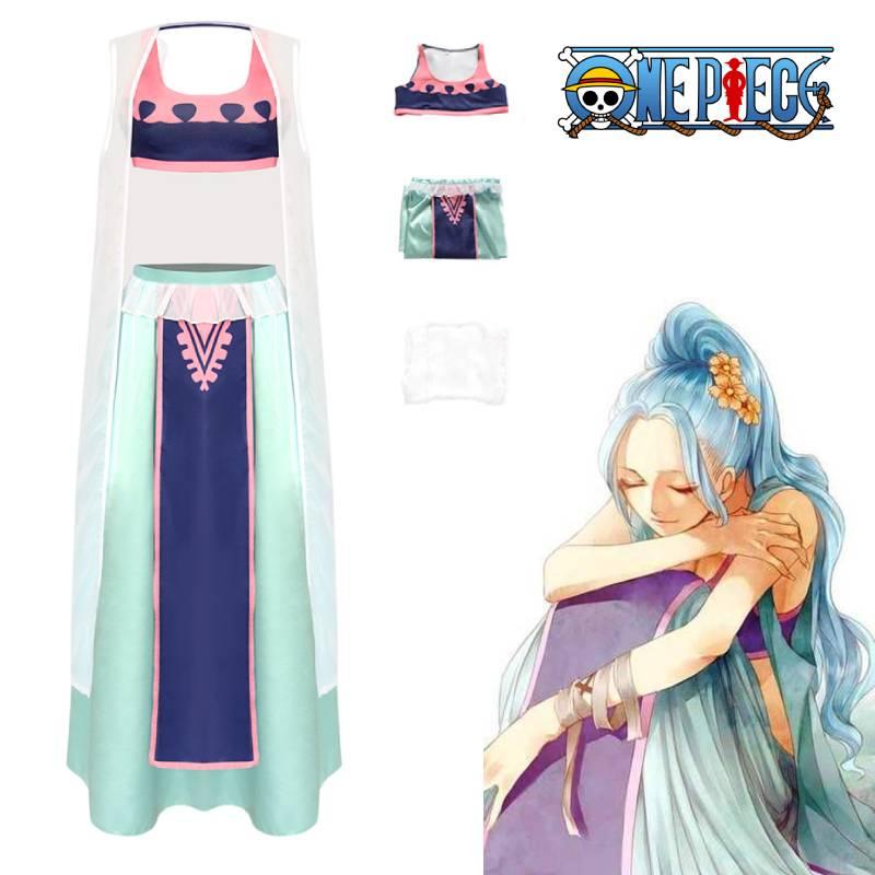 One Piece Vivi Cosplay Costume Full Set Street Style Anime Dress, Xs-xxxl