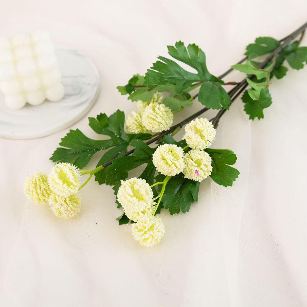 Baihuabang 12 Dandelion and Chrysanthemum Artificial Table Tennis Flower Ornaments with Golden Ball Decor.