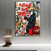 Follow Your Dreams Graffiti Art Posters and Prints Monkey Street Art Pictures Modern Fashion Canvas Paintings For Living Room