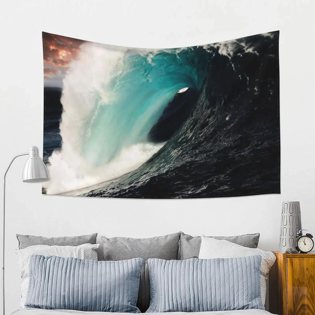Sea Wave Tapestry, Bohemian Style, Hippies, Wall Decoration, Picnic Mat, Beach Towel, Room Decoration Aesthetics Tapestry Wall