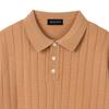 HERVINO Comfort Button Cable Collar Muscle Knit [Caramel]