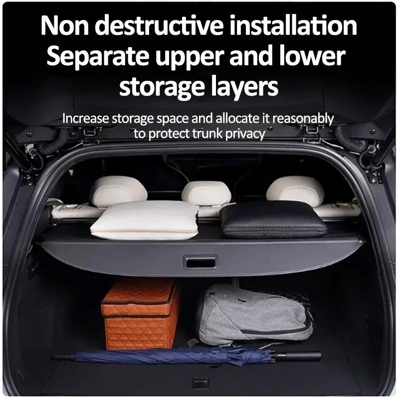 Car Trunk Cargo Cover For Hongqi EHS7 / Tiangong 08 2024 2025 2026 Storage Partition Privacy Curtain Interior Auto Accessories