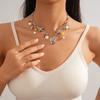 Diamond imitation pearl cross star chain sweater chain old sexy necklace