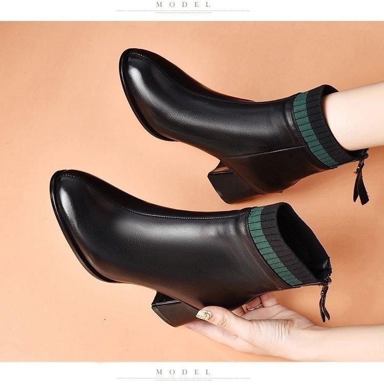 

Martin Boots High Heel Boots Women s Autumn and Winter Versatile Small Short Boots Thick Heel Medium Heel Short Winter Single Boots 40