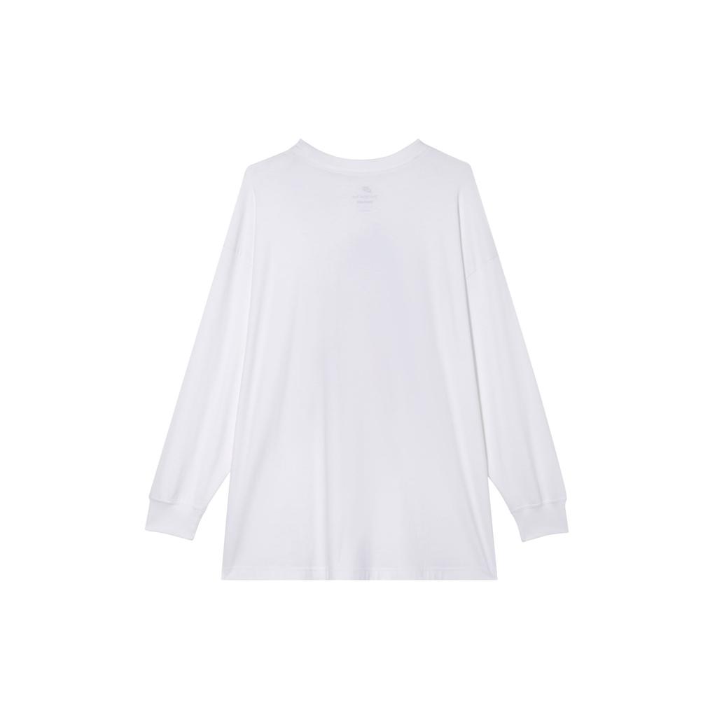 Nike Sportswear Cherry Letter Print Vintage Loose Casual Long Sleeve Drop Shoulder T-Shirt Women Tops White FD2567-100