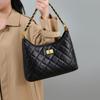 Bag Women's Bag Spring and Summer Leather One Shoulder Crossbody Bag Premium Sense Rhombus Chain Underarm Bag