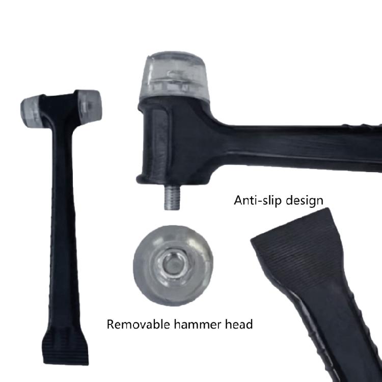 Double Face Tap Rubber Hammer Multifunctional Glazing Window Beads Hammer with Crowbars Rubber Mallets Hammer Hand Tool