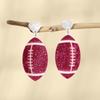Sporty Style Double Layer Acrylic American Football Earrings for Women