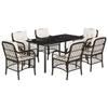 VidaXL Ensemble à Manger de Jardin avec Coussins 7 pcs, Table et Chaises de Patio, Meubles d'Extérieur Terrasse, Moderne, 3212121