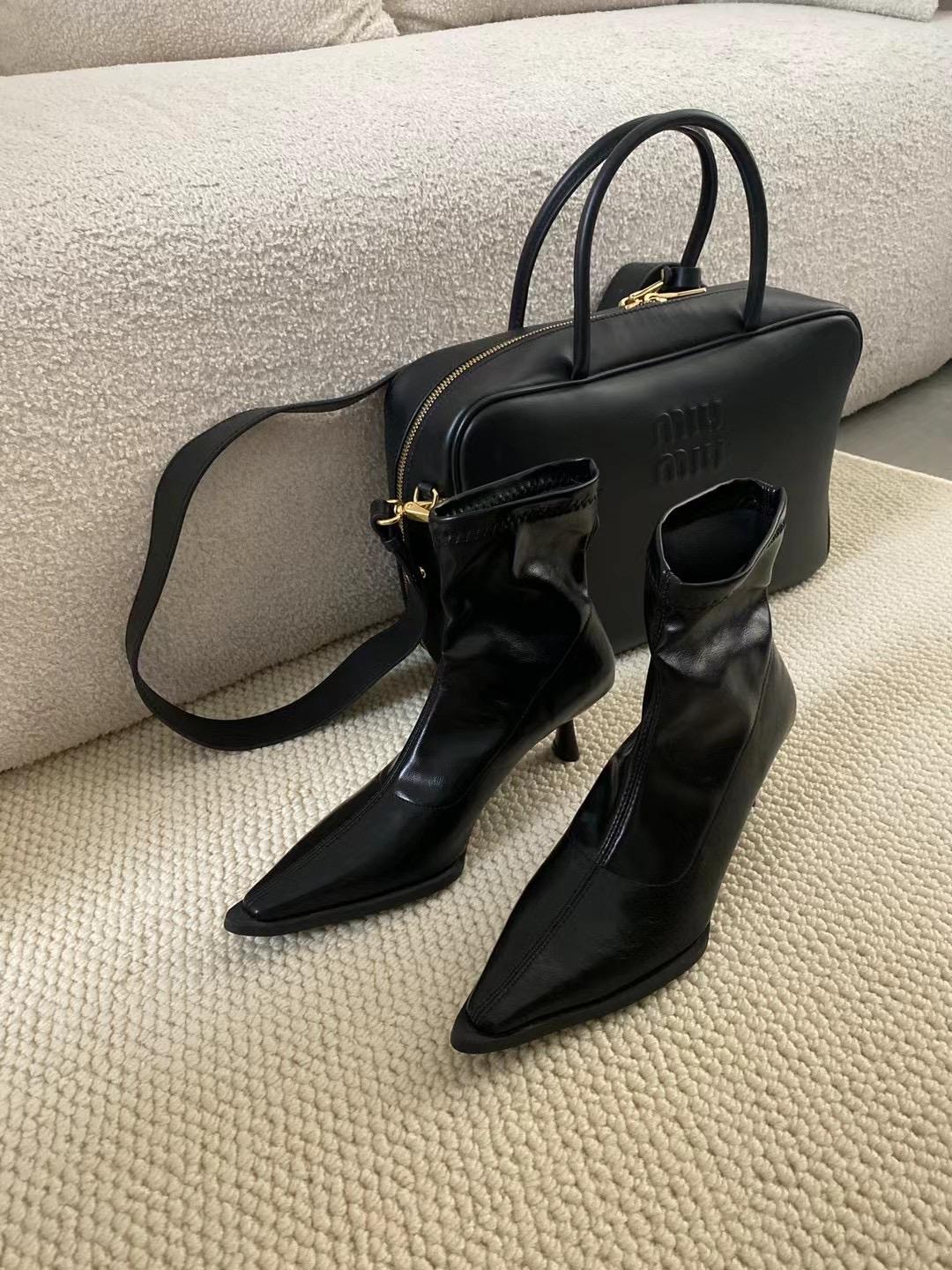 

Модные женские ботильоны с острым носком Chelsea Botas 2024 Новые поступления Винно-красные/золотые/черные Ботинки с молнией сзади, эластичные Ботинки на осень и весну 7.5 чёрный