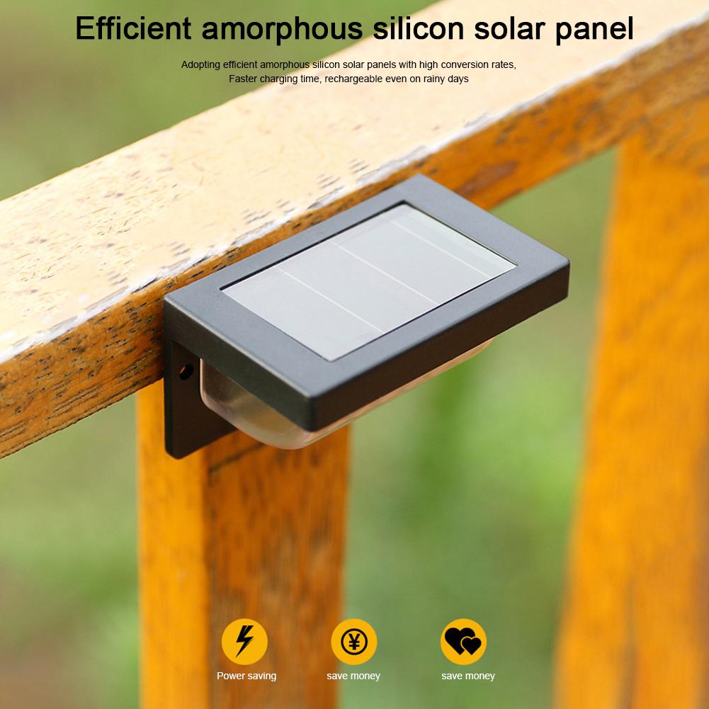 4Pcs Solar Stair Fence Light Solar Step Lamp IP65 Waterproof Yard Garden Stair Lamp Solar Wall Lamp for Courtyards Pathway Patio