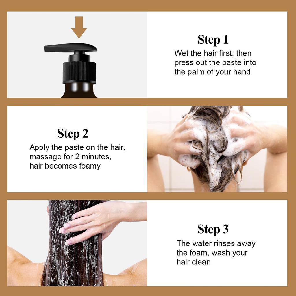 Ingwer-Shampoo – Reinigt und befeuchtet das Haar, stärkt und pflegt das Haar, reduziert Spliss und Haarbruch – Geeignet für alle Haartypen, 300 g