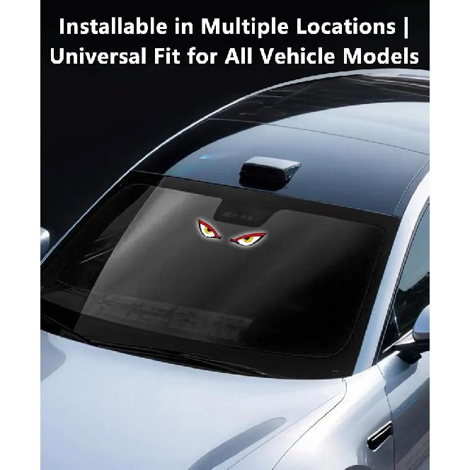 2026 Solar Power Car Demon Eye Light Cool Flashing Warning Light Dynamic Safety Vehicle Signal Lights Universal New