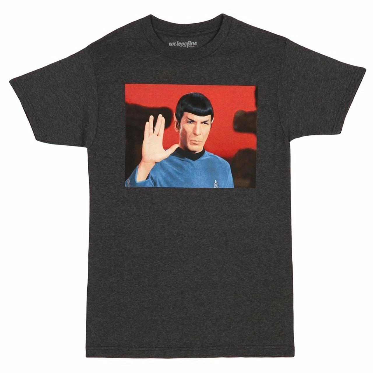 Adult Unisex Star Trek: TOS Mr. Spock Vulcan Nerve Pinch Lightweight 100% Cotton T-shirt Mens Tees Top 4XL