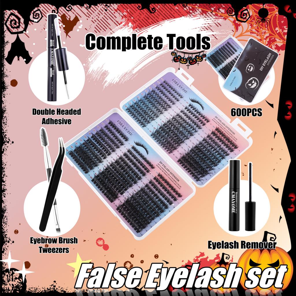 600 Clusters Of False Dense D Song Single Cluster False Eyelash Set 8-16Mmdiy Segmented Eyelashes