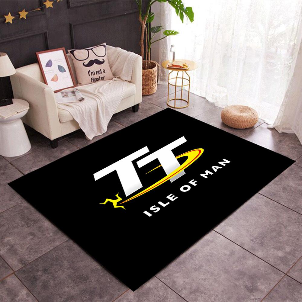 Isle Of Man Tt Course Map Themed Anti-Slip Rugs - Polyester Home Decor, Suitable for Bedrooms, Living Rooms, Doorways, Studios, and Decorations