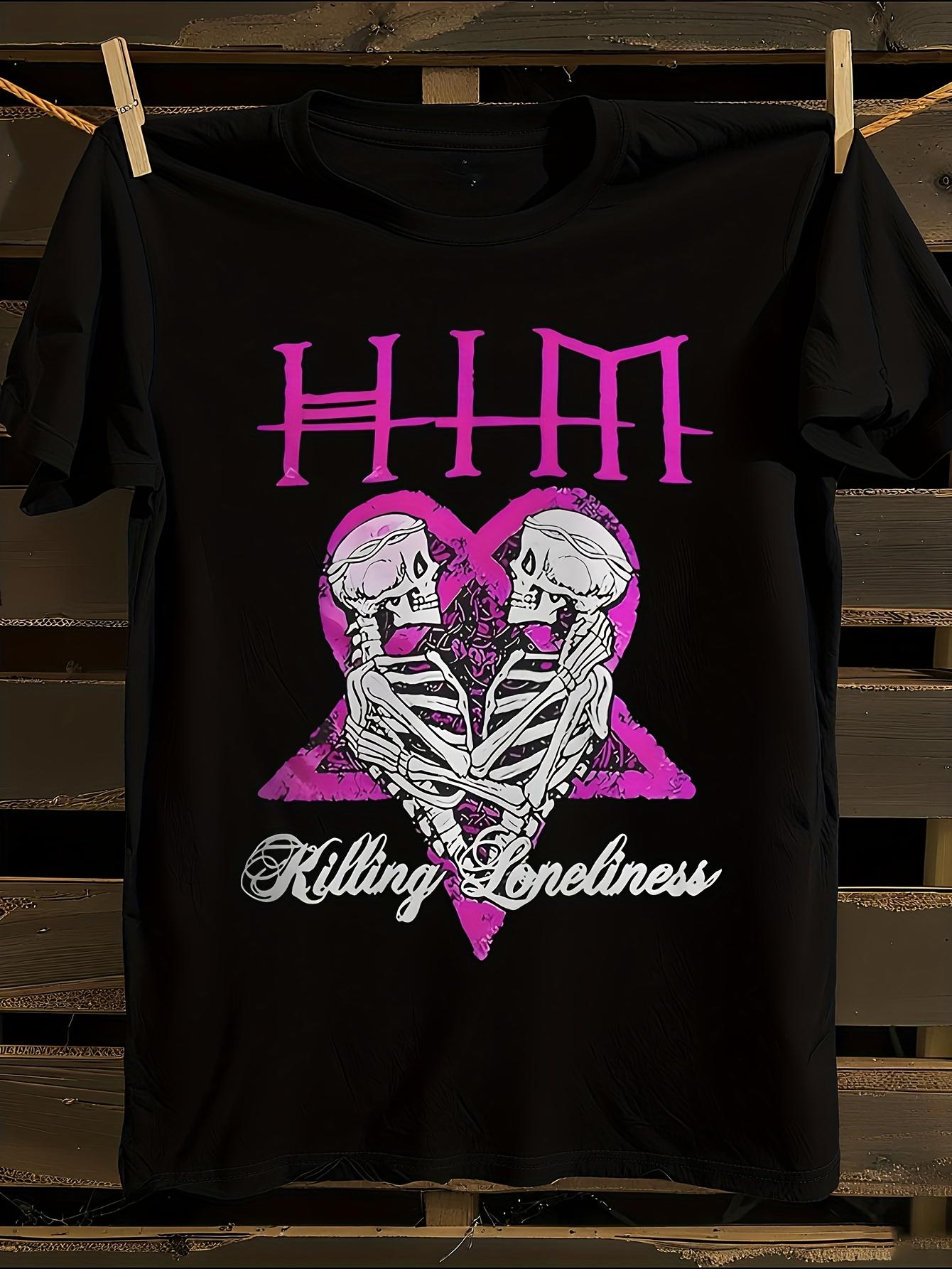Him Band Lonecity Gothic Logo Tshirt S