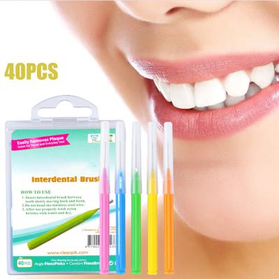 40Pcs/Box Clean Toothbrush Safe Perfect Fitting Universal Practical Interdental Brush for Male